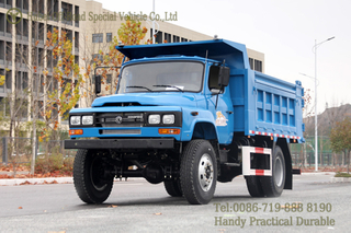 4×4 Dongfeng Longhead Dump Truck_blue Convertible Off-Road Truck Dump Truck