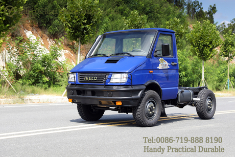 Blue Iveco All-wheel-drive Chassis Export_Dongfeng IVeco Chassis Can Be Modified