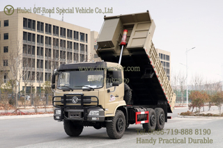 6x6 Off-Road Flat-Front Cab Low-Bed Dump Truck_Six-Wheel Drive Heavy-Duty Dump Truck Export Version