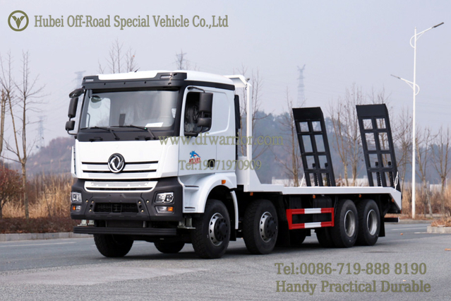 500hp 8X4 Flatbed Trailer Four-axle Truck_Four-axle Flatbed Truck_Hydraulic Ladder Flatbed Truck