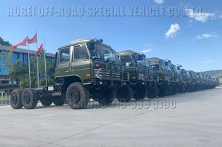 DongfengEQ2102N off-roadSix wheel drivechassis_flat headDouble-row 153 chassis modification_6×6 off-road truck chassis