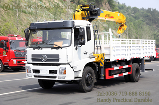 10 tons Xugong four-section crane SQ10SK3Q straight arm crane truck transport truck _Xugong truck crane modification manufacturer Dongfeng chassis