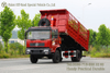 Red 4×2 210hp Flap-sided Dump Truck_Grain And Log Transport Dump Truck Export Version